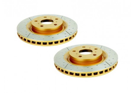 DBA X-Gold Drilled & Slotted Front Brake Rotors